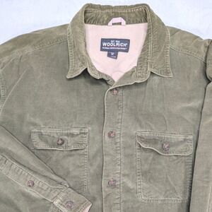 Woolrich Mens 2XL Corduroy Sherpa Lined Shirt Jacket Green Outdoor Company